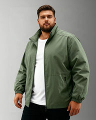 Big & Tall Men's Standing Collar Quick-drying Thin Outdoor Assault Jacket M-5XL