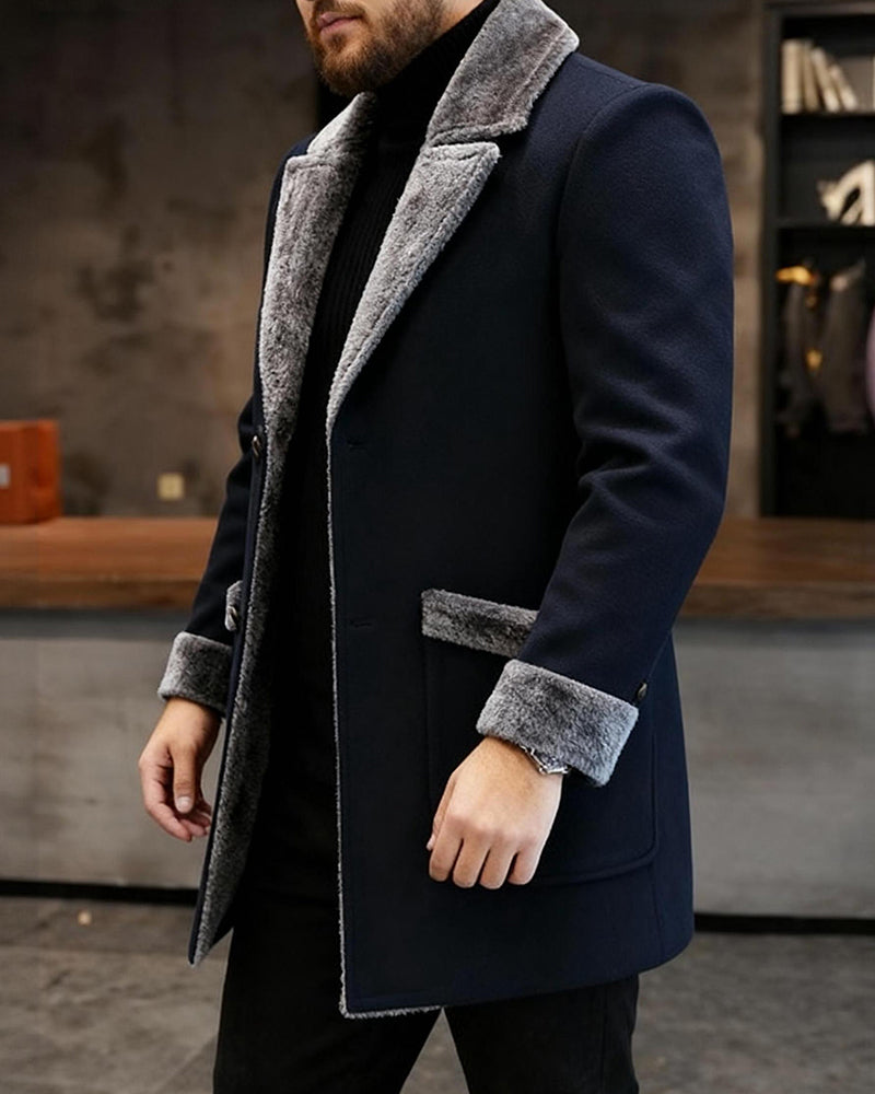 Big & Tall Men's Fur Coat Suit M-5XL