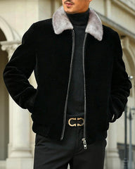 Big & Tall Men's Thickened Mink Laps Men's Jacket L-4XL