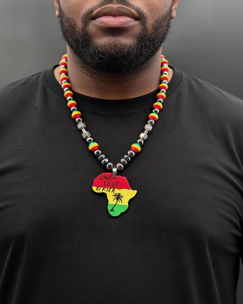 Natural Stone 10mm Turquoise Black Gallstone Cross Rosary Men's Necklace Long Chain Accessories