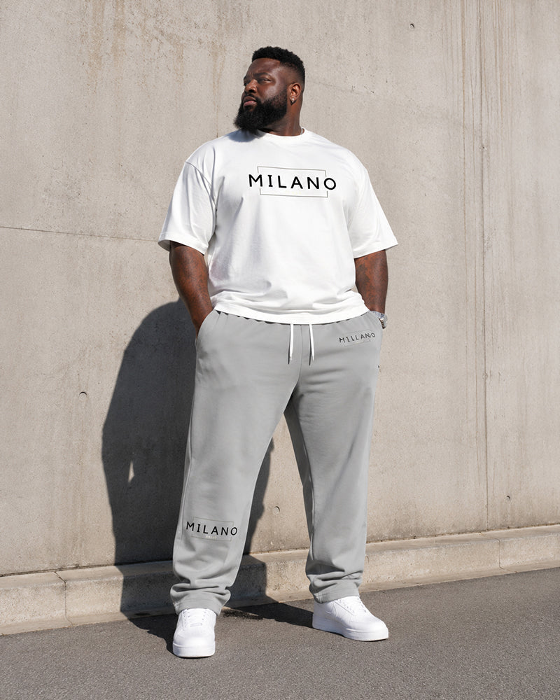 Big & Tall Men's MILANO Alphabet Print T-Shirt Pants Set