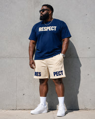 Big & Tall Men's RESPECT Letter-Print Crewneck Short-Sleeve T-Shirt And Shorts Set