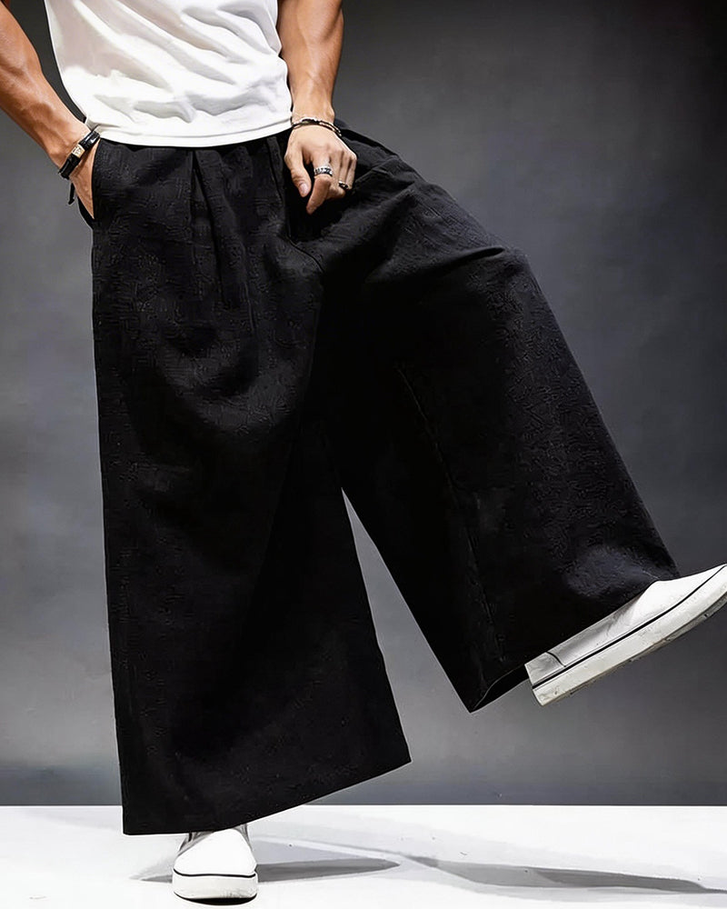 M-5XL Linen Harlan Loose Cotton Linen Plus Size Straight Wide-Leg Pants