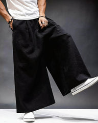 M-5XL Linen Harlan Loose Cotton Linen Plus Size Straight Wide-Leg Pants