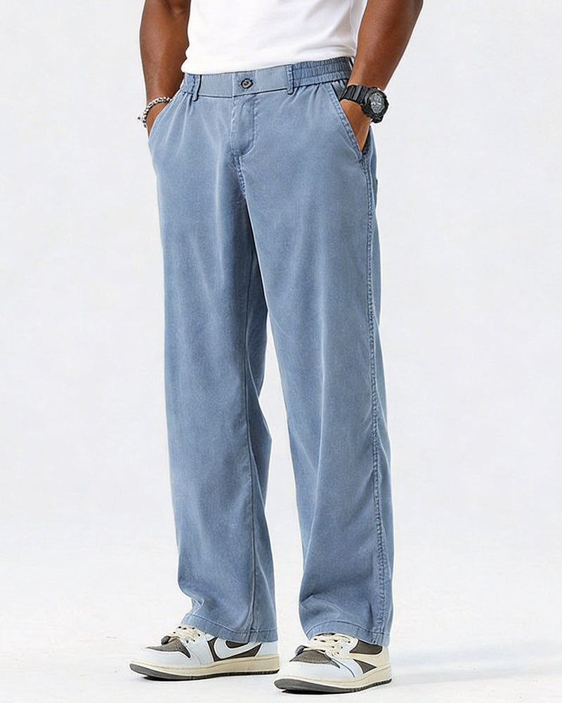 M-5XL Summer Ultra-thin Tencel Jeans Ice Silk Trousers