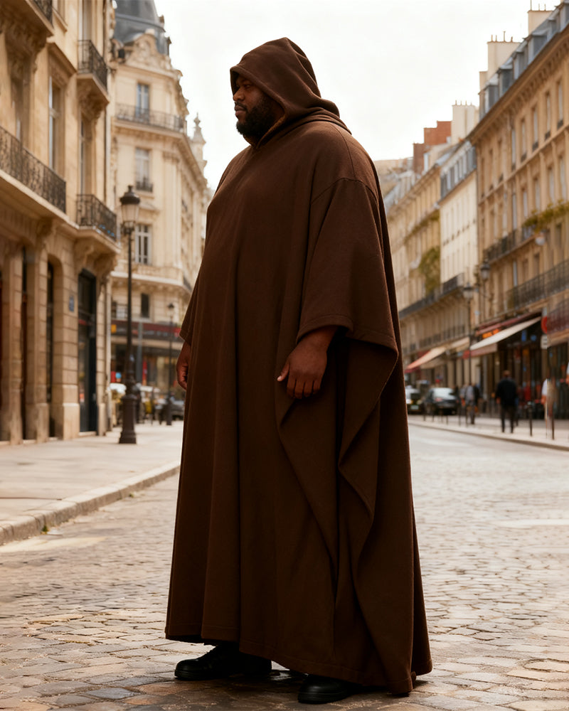 Big & Tall Men's Punk Hooded Button Loose Cloak