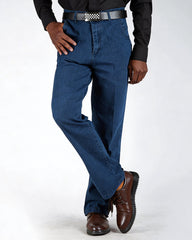 Large-size High-waist Loose Straight-Leg Jeans For Middle-aged And Elderly