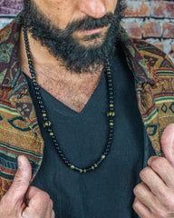Black Onyx Ethnic-Style Surfer Men's Gift Vintage Necklace