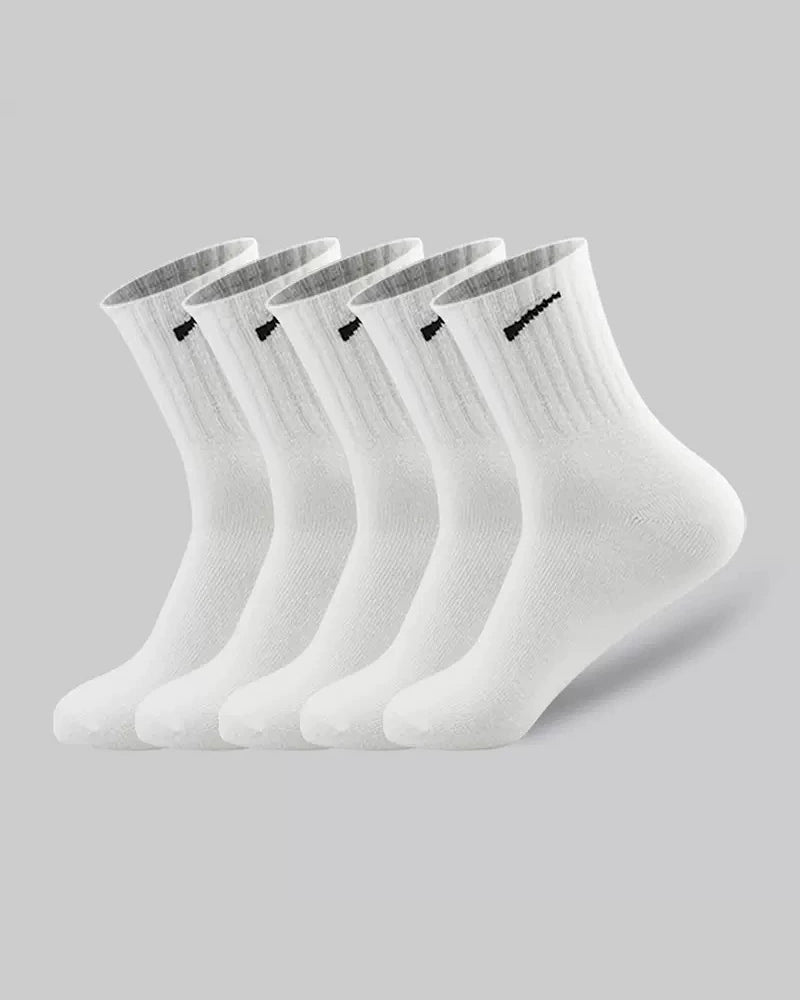 5 Pairs/10 Pairs Men/Women Solid Color Ankle Socks, Black & White & Grey, Versatile Crew Socks For All Seasons, Fall