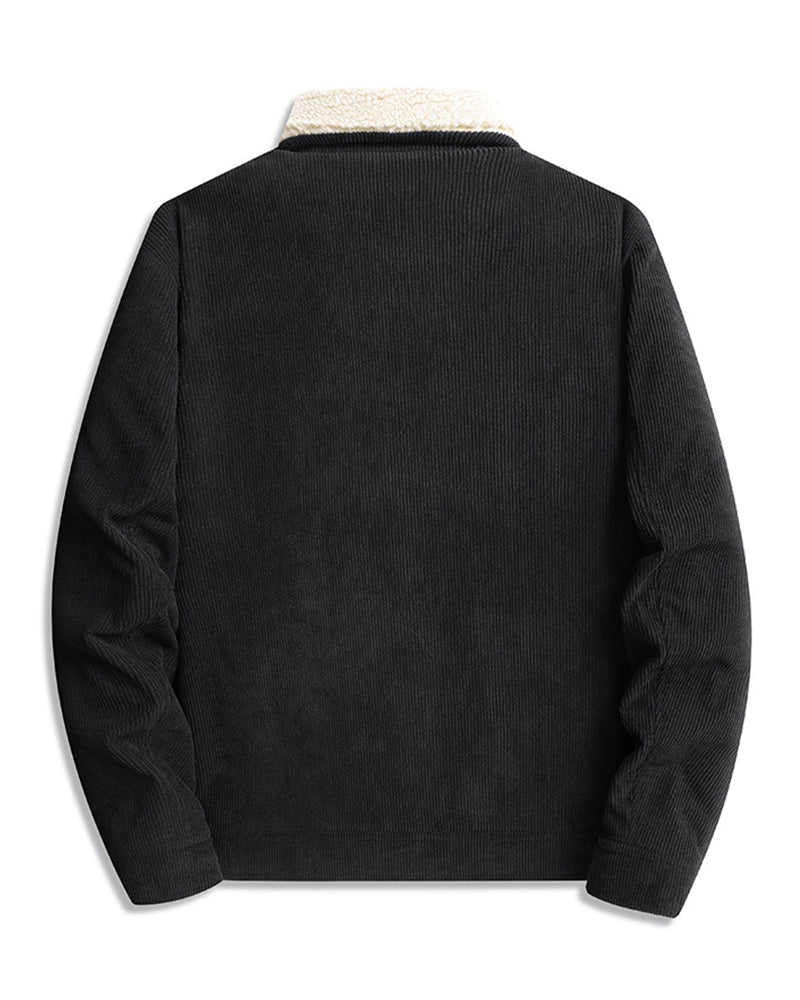 Big & Tall Men's Thickened Lamb Corduroy Casual Jacket L-9XL