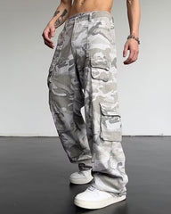 Big & Tall Men's Camouflage Casual Straight Multi-pocket Overalls M-3XL