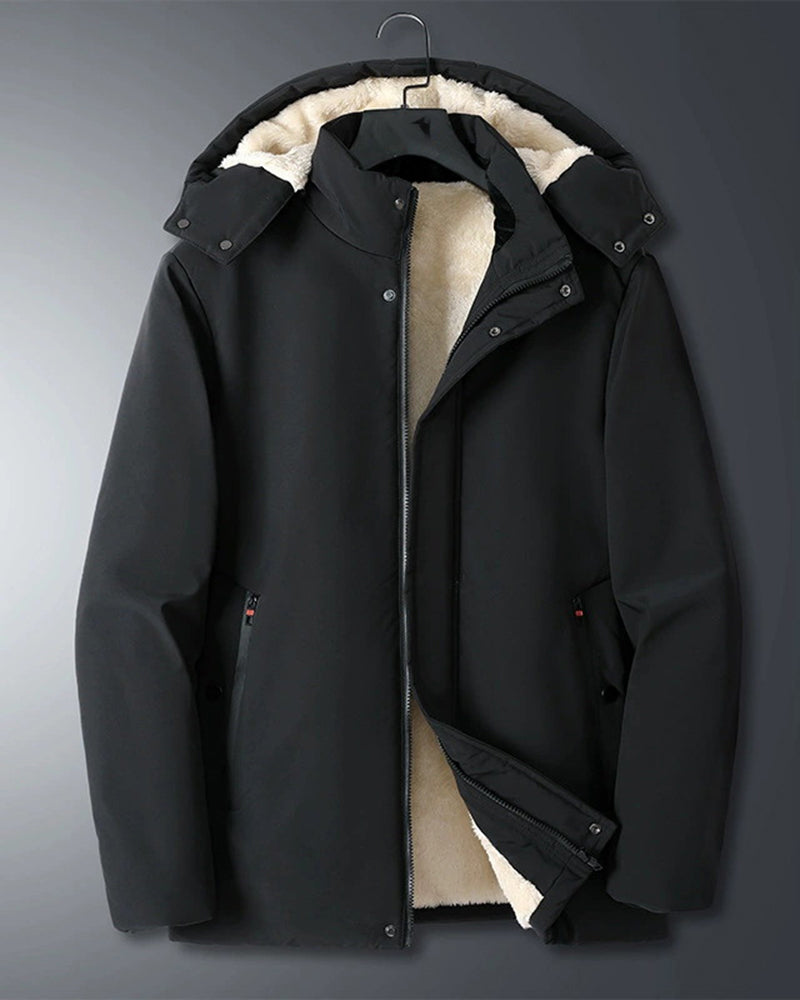 Solid Color Thickened Lamb Fleece Cotton-padded Jacket L-8XL