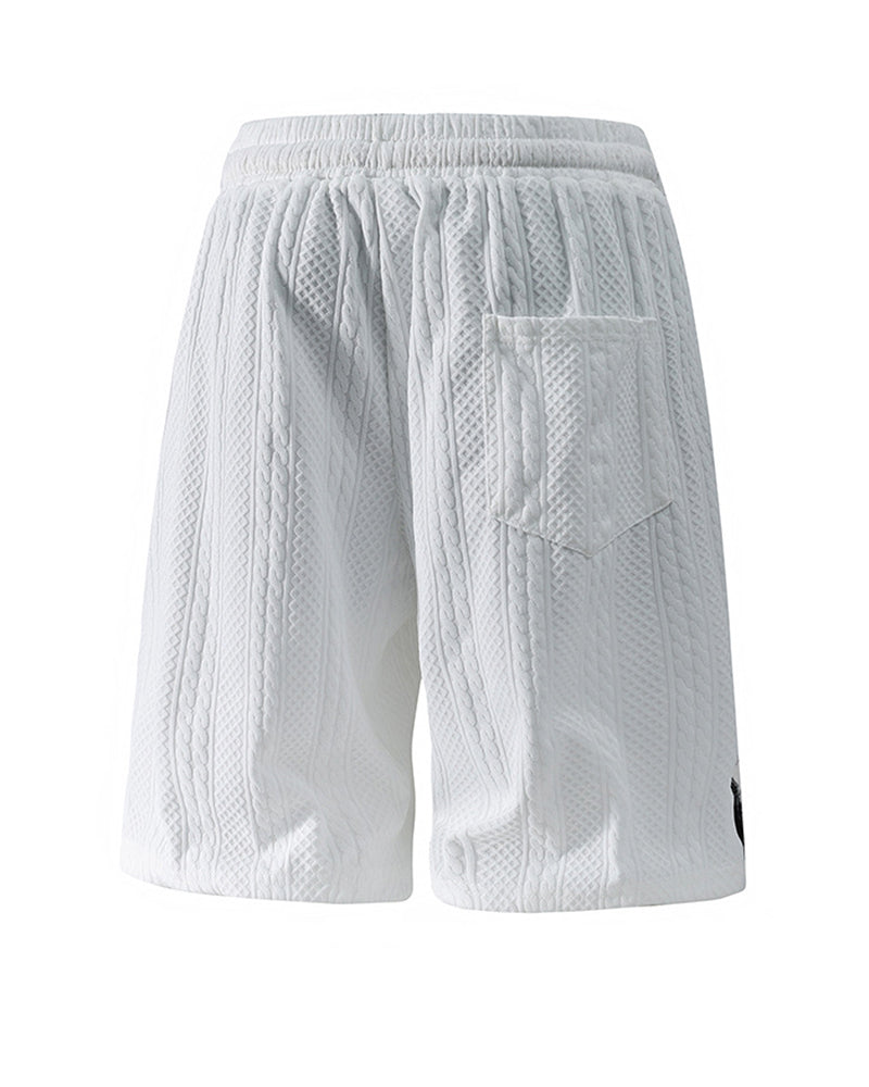 L-9XL Jacquard Texture Plaid Casual Shorts