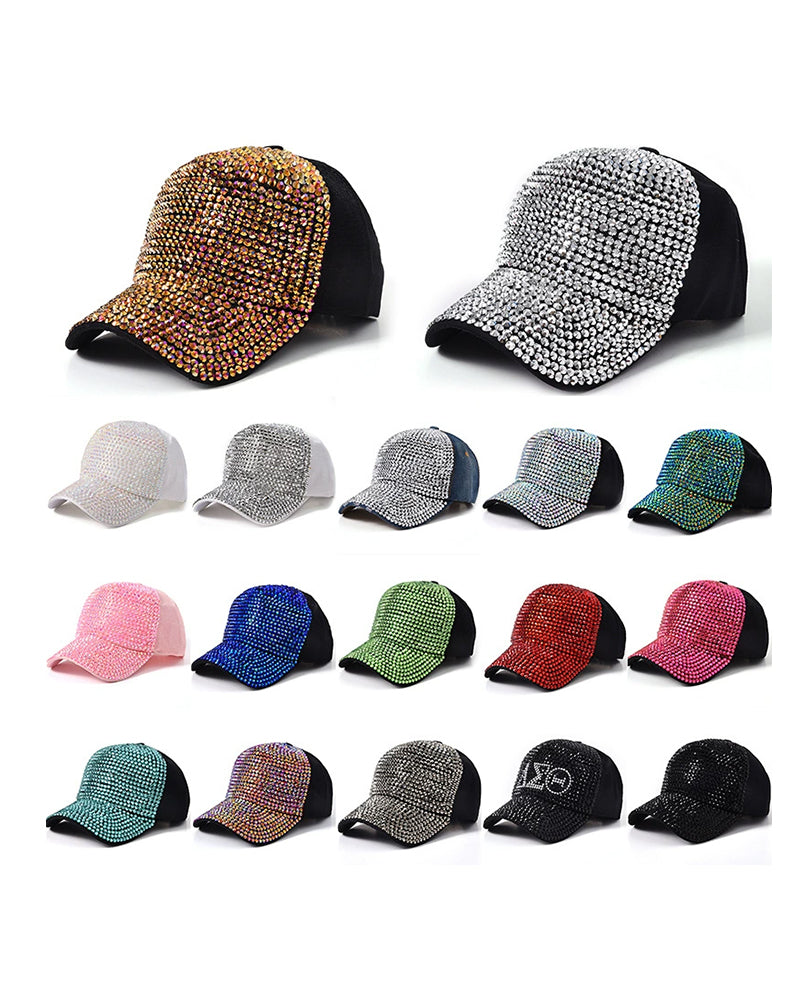 Trendy Letter Fashion With Diamond Rivet Color Baseball Cap