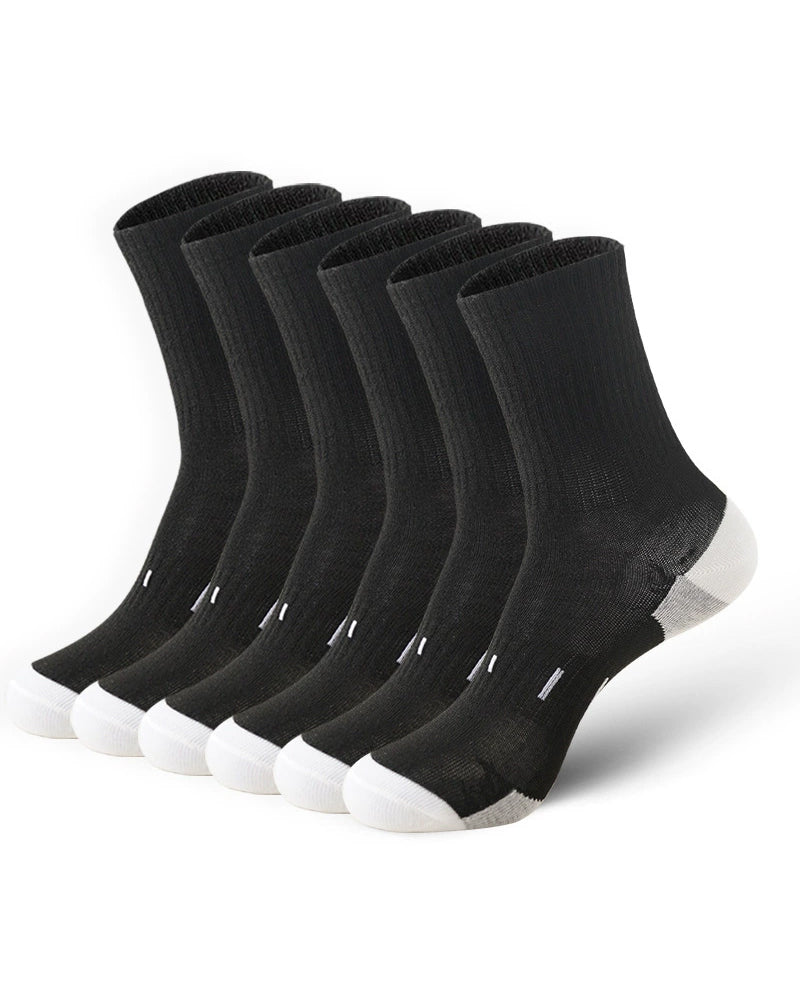 5 Pairs/10 Pairs Men/Women Solid Color Ankle Socks,  Black & White, Versatile Crew Socks For All Seasons, Fall