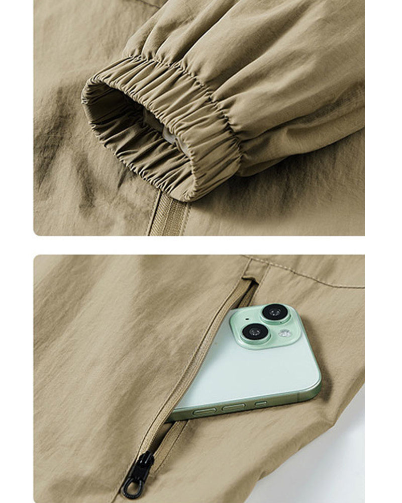 Big & Tall Men's Standing Collar Quick-drying Thin Outdoor Assault Jacket M-5XL