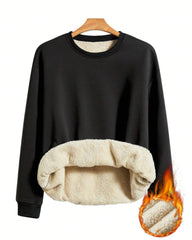 Big & Tall Men's Classic Solid Color Padded Lambswool Crew Neck Sweater M-5XL