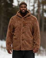 Big & Tall Men's Solid Color Hooded Velvet Jacket Cardigan M-3XL