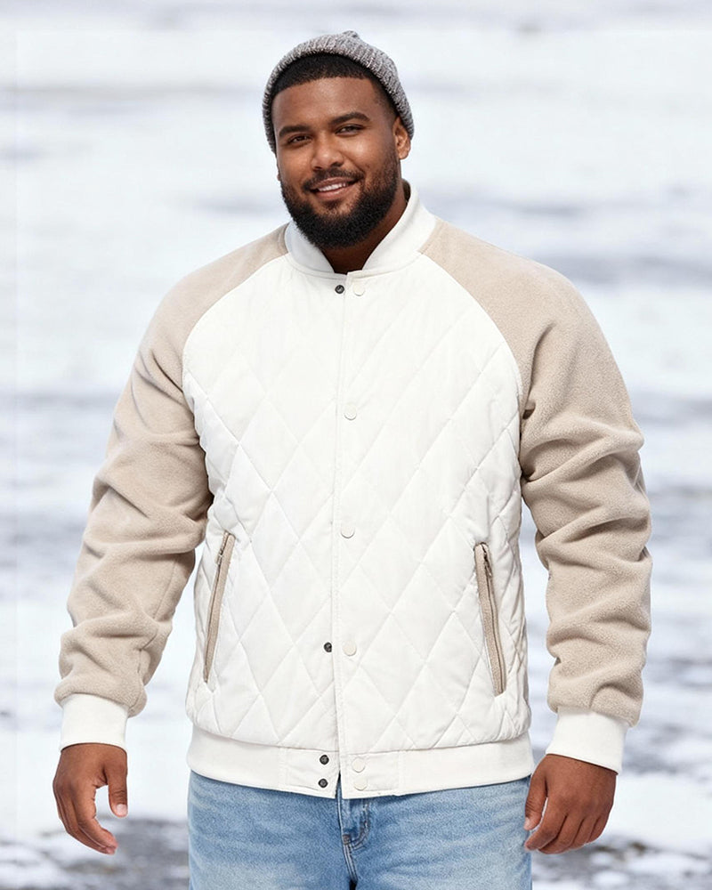 Big & Tall Men's Thickened Jacket Raglan Sleeve Quilted Jacket S-2XL