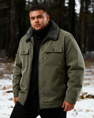 Big & Tall Men's Corduroy Thickened Lambskin Jacket Coat M-5XL