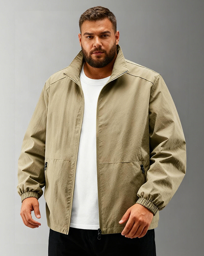 Big & Tall Men's Standing Collar Quick-drying Thin Outdoor Assault Jacket M-5XL