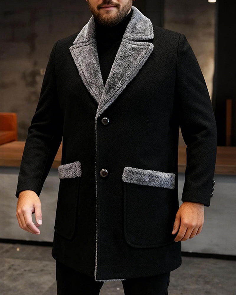 Big & Tall Men's Fur Coat Suit M-5XL