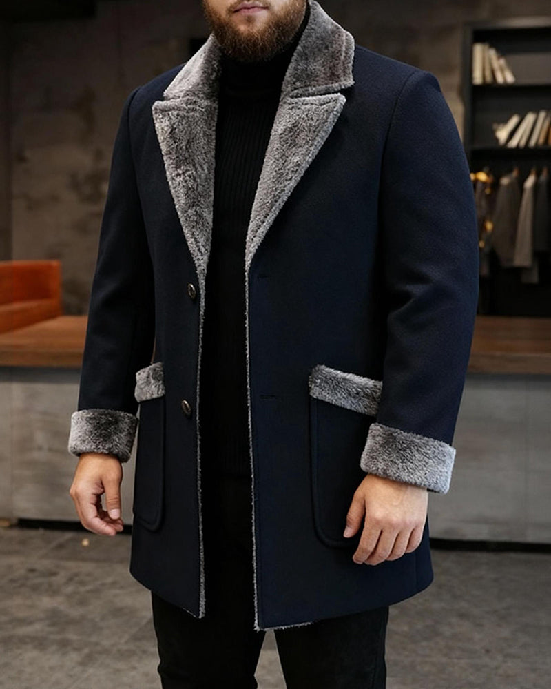 Big & Tall Men's Fur Coat Suit M-5XL