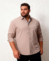 Business Solid Color Slim Long Sleeve Shirt S-4XL