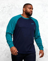 Big & Tall Men's Stitching Raglan Sleeve Long Sleeve Cotton T-shirt L-2XL