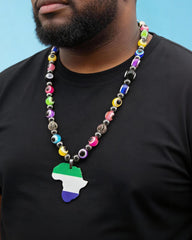 Natural Stone 10mm Turquoise Black Gallstone Cross Rosary Men's Necklace Long Chain Accessories