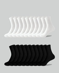 5 Pairs/10 Pairs Men/Women Solid Color Ankle Socks,  Black & White & Grey, Versatile Crew Socks For All Seasons, Fall