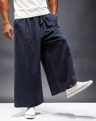 M-5XL Linen Harlan Loose Cotton Linen Plus Size Straight Wide-Leg Pants