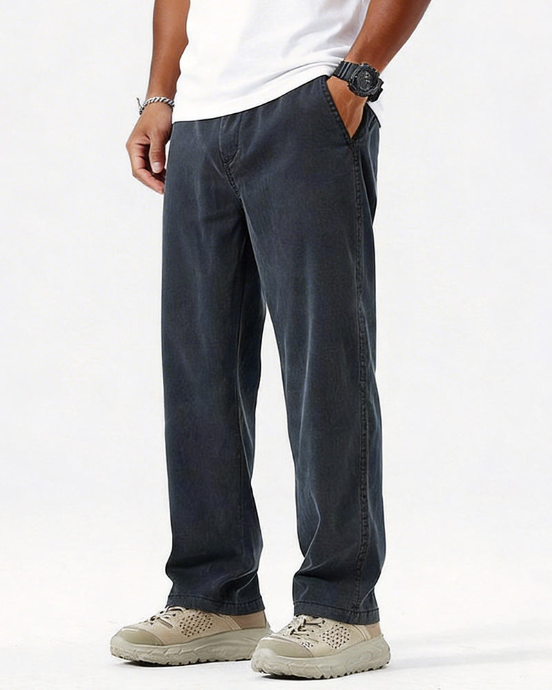 M-5XL Summer Ultra-thin Tencel Jeans Ice Silk Trousers