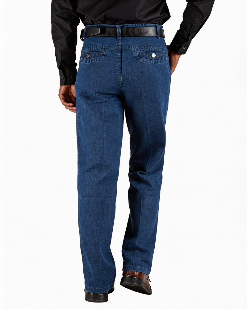 Large-size High-waist Loose Straight-Leg Jeans For Middle-aged And Elderly