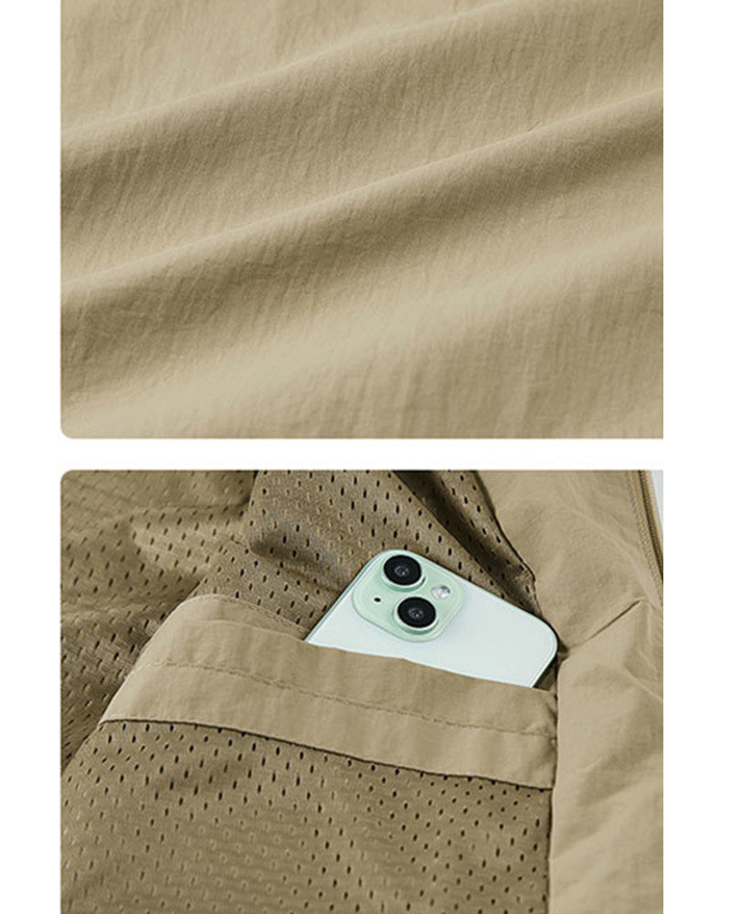 Big & Tall Men's Standing Collar Quick-drying Thin Outdoor Assault Jacket M-5XL