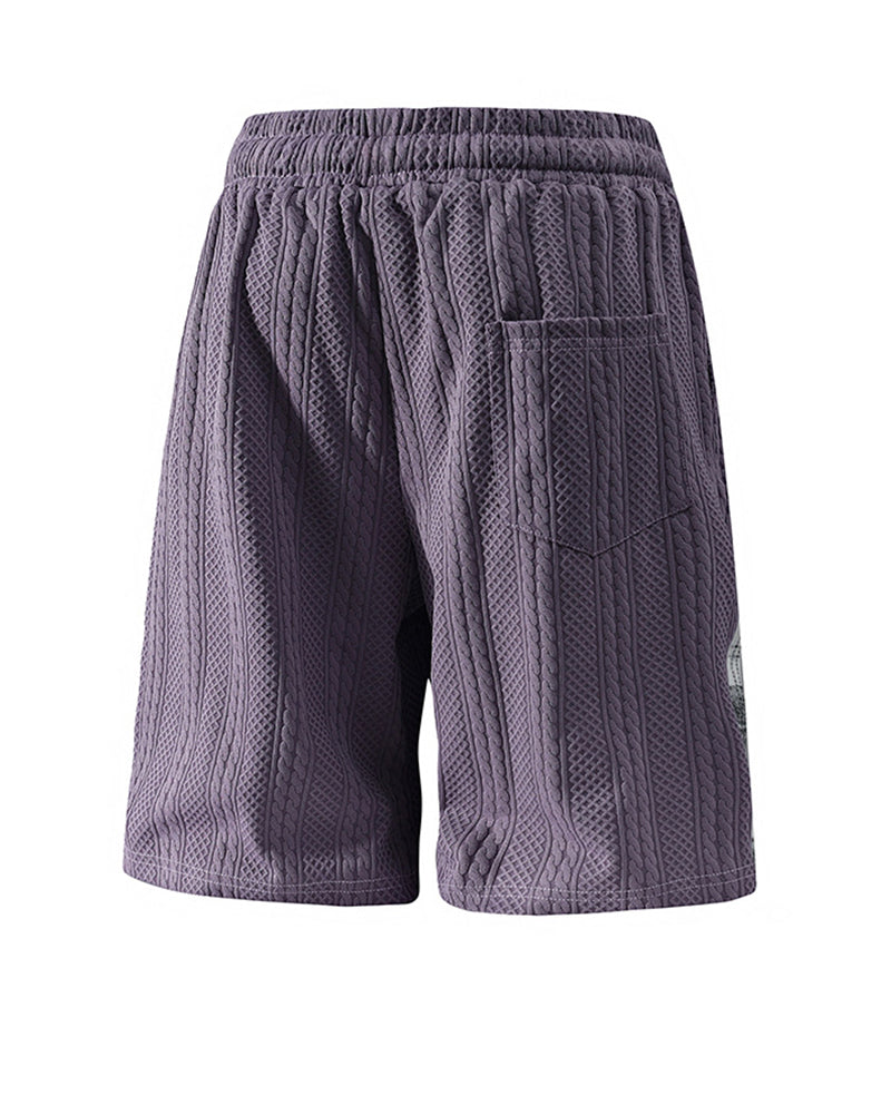 L-9XL Jacquard Texture Plaid Casual Shorts