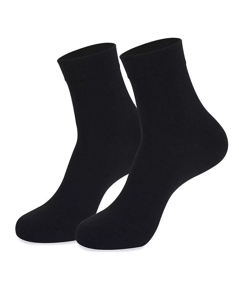 5 Pairs/10 Pairs Men/Women Solid Color Ankle Socks, Black & White, Versatile Crew Socks For All Seasons, Fall