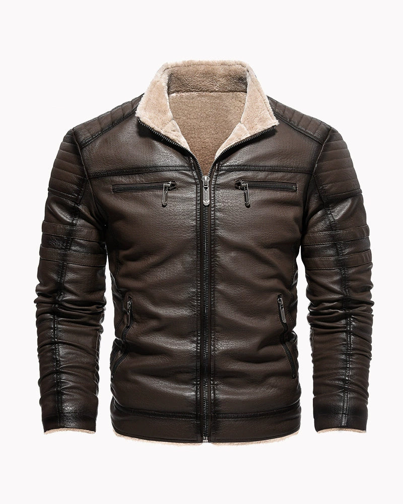 Big & Tall Men's Vintage Faux Leather Thick Vintage Jacket S-3XL