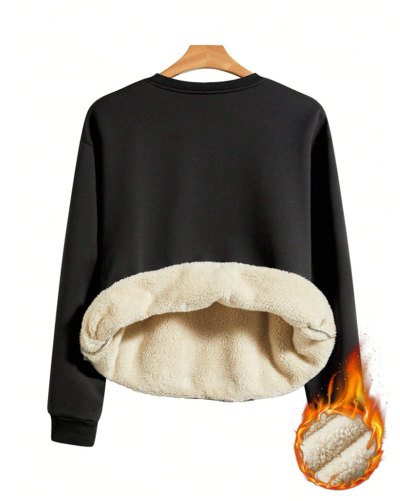 Big & Tall Men's Classic Solid Color Padded Lambswool Crew Neck Sweater M-5XL