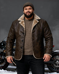 Big & Tall Men's Thickened Large Laps Suit Motorcycle Jacket S-4XL