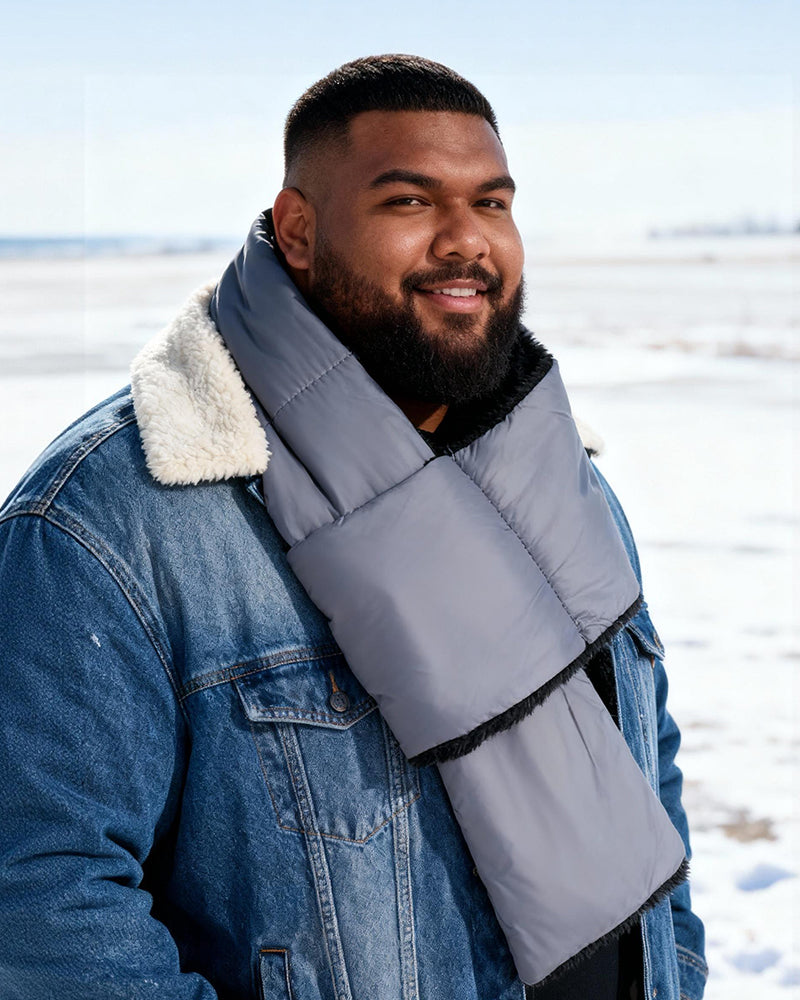 Water-repellent Solid Color Down Portable Storage Scarf