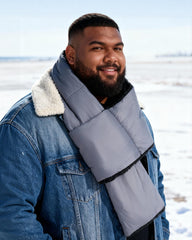 Water-repellent Solid Color Down Portable Storage Scarf