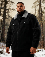 Big & Tall Men's Corduroy Thickened Lambskin Jacket Coat M-5XL