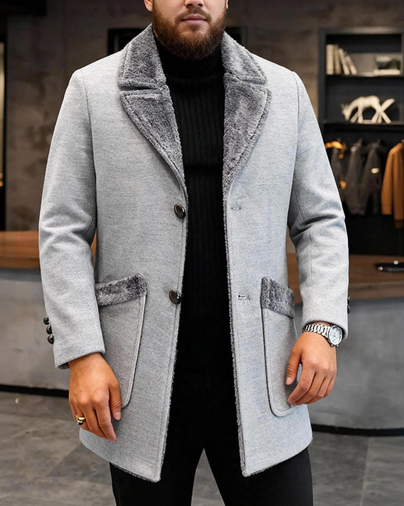 Big & Tall Men's Fur Coat Suit M-5XL