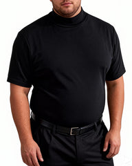 Big & Tall Men's High Neck Solid Color Short Sleeve T-Shirt S-3XL