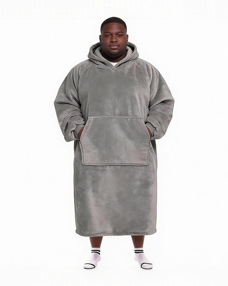 Long Lazy Pullover TV Blanket Flannel Hooded Pajamas
