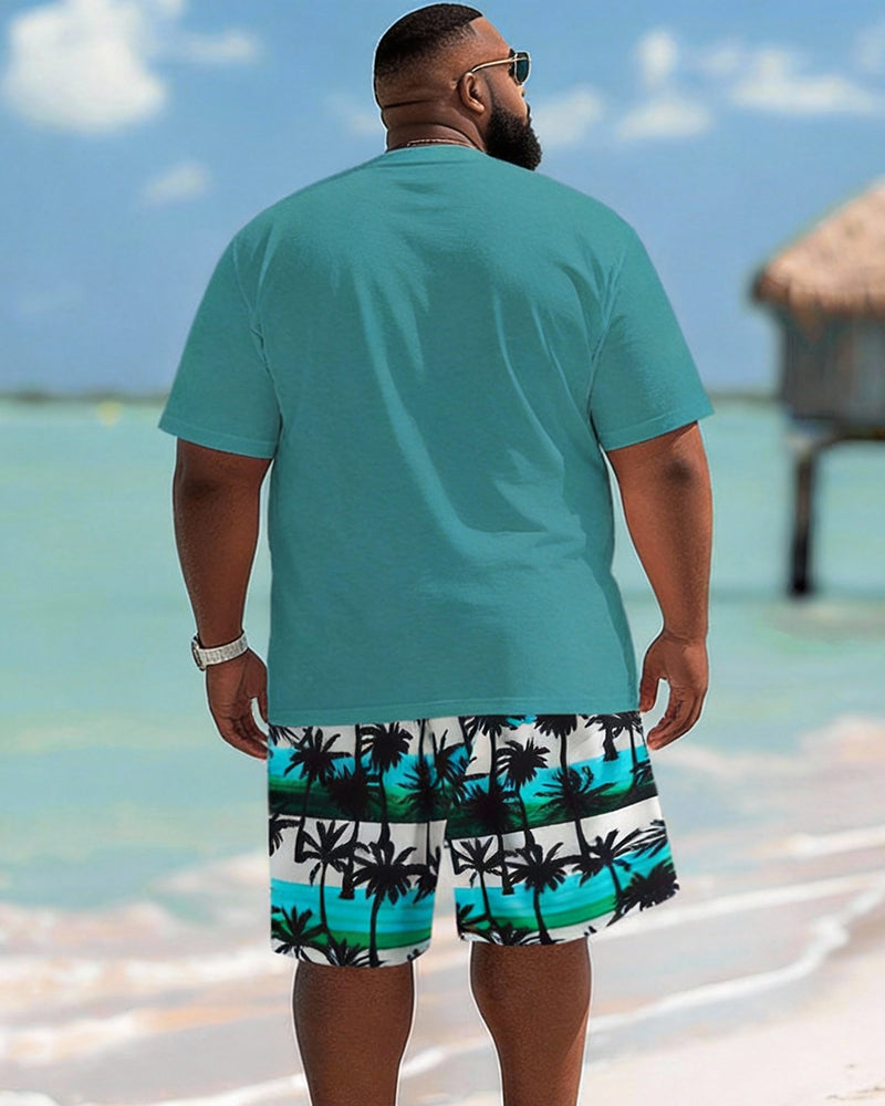 Men's Guys Coconut Tree Print T-shirt and Shorts Outfits Set