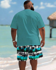 Men's Guys Coconut Tree Print T-shirt and Shorts Outfits Set