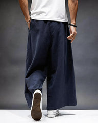 M-5XL Linen Harlan Loose Cotton Linen Plus Size Straight Wide-Leg Pants