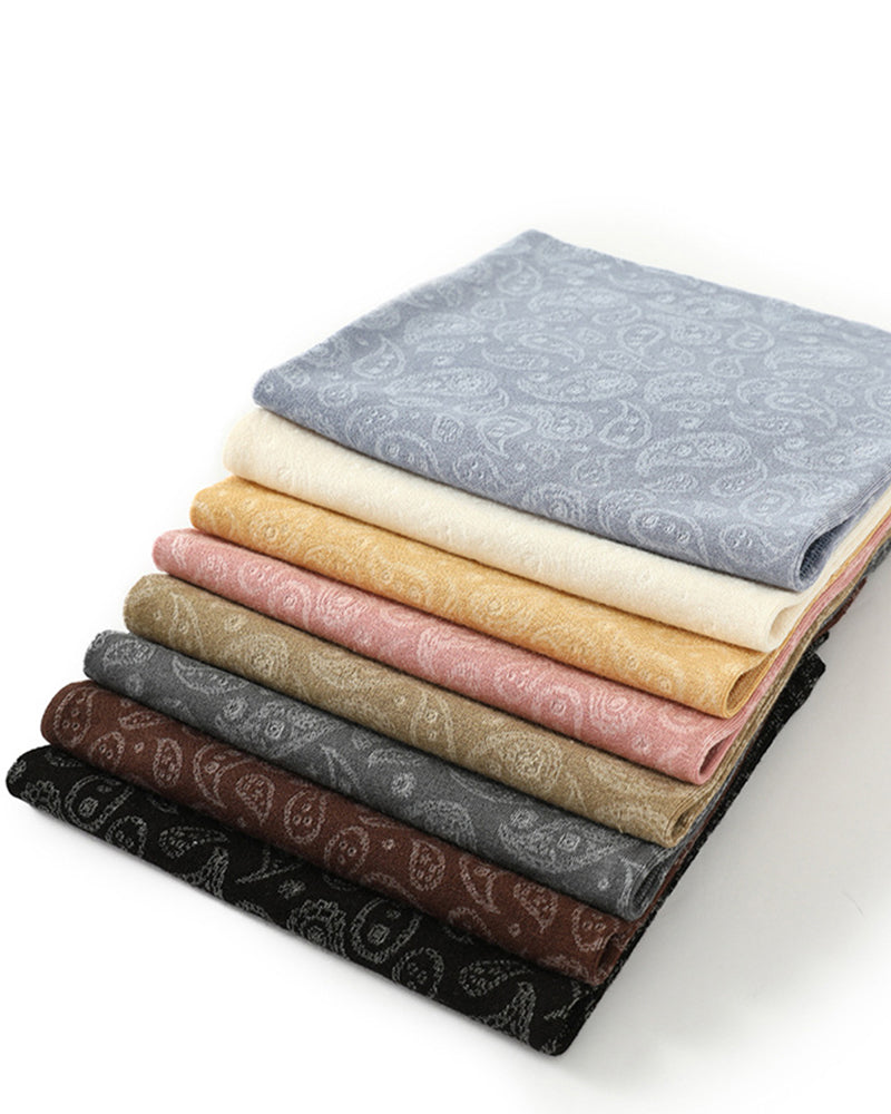 Autumn And Winter Paisley Jacquard Warm Windproof Mask Scarf